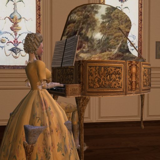 Mlle de Bidache playing the Harpsichord