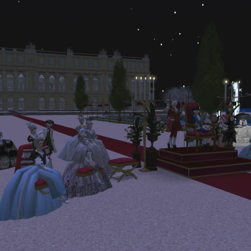 Courtiers watching the fireworks