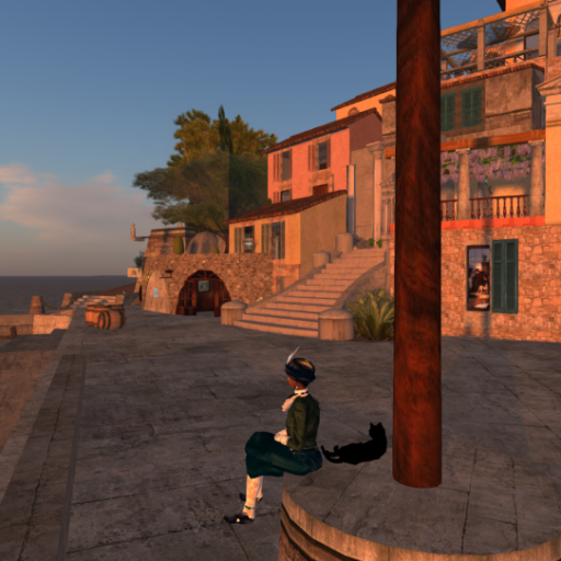 Enjoying the warm sun of Rocca and talking with Signor Gatto..._001