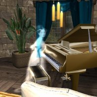 Floating candles... haunting notes fill the air...