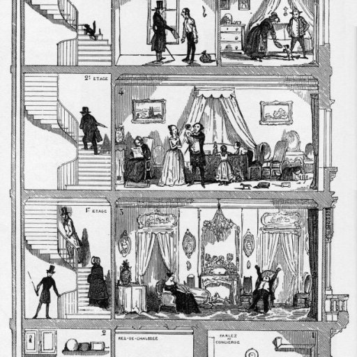 1852 Parisian house showing the economic status of tenants varying by floors