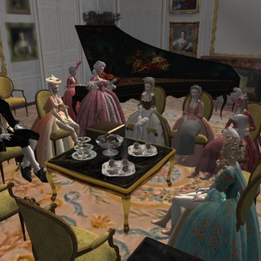 Tea with Victoire, enjoying Harpsichord and Violin!