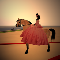 Les courses de chevaux dans les jardins de Versailles - la Duchesse de Rochefort &agrave; cheval