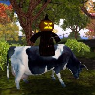 ghost pumpkin attacking stormy and pekel's cow