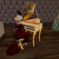 Miss Wendyslippers Charisma plays the Golden Harpsichord